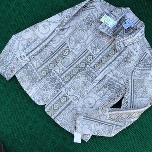 Molly + Maxx zip up blazer with gold tone metallic